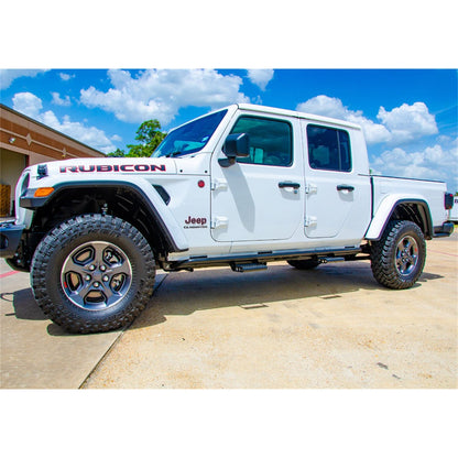 N-Fab | RKR Step Sys-Full Len (2 Stp Mnts/2 Stp)-20-24 Gladiator JT 4Dr-TX Blk | J194TRKRS4