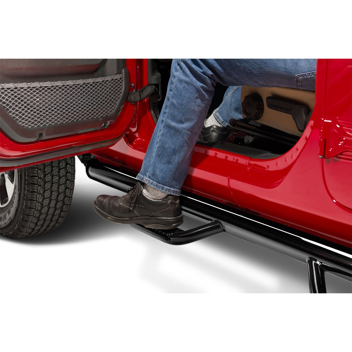N-FAB J1846-GB Nerf Step-W2W-18-24 Wrangler for JL 2Dr-Gloss Blk