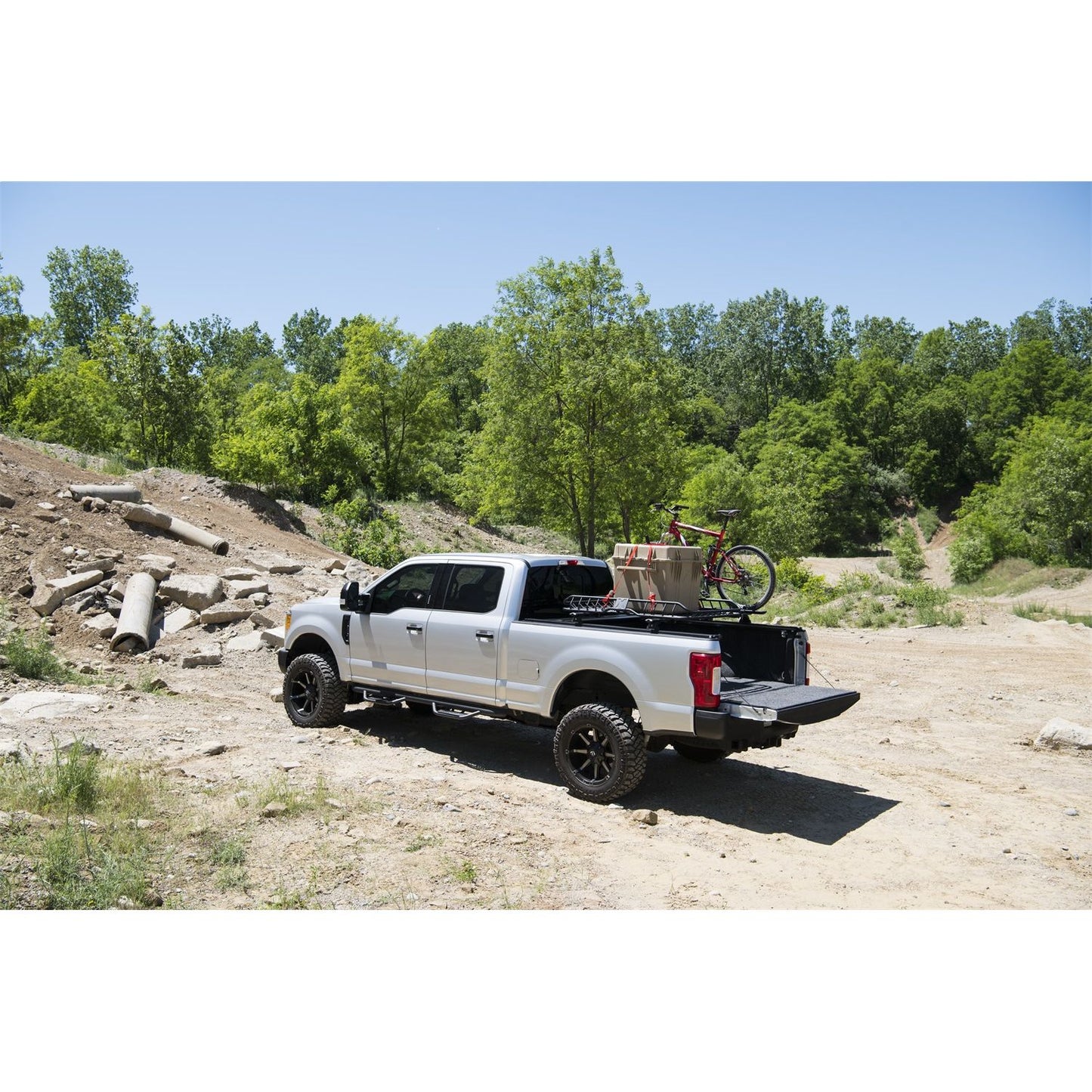 N-Fab | Podium LG-Cab Len (2 Steps)-99-16 F250/350/450/550 Crew-TX Blk | HPF9984CC-TX