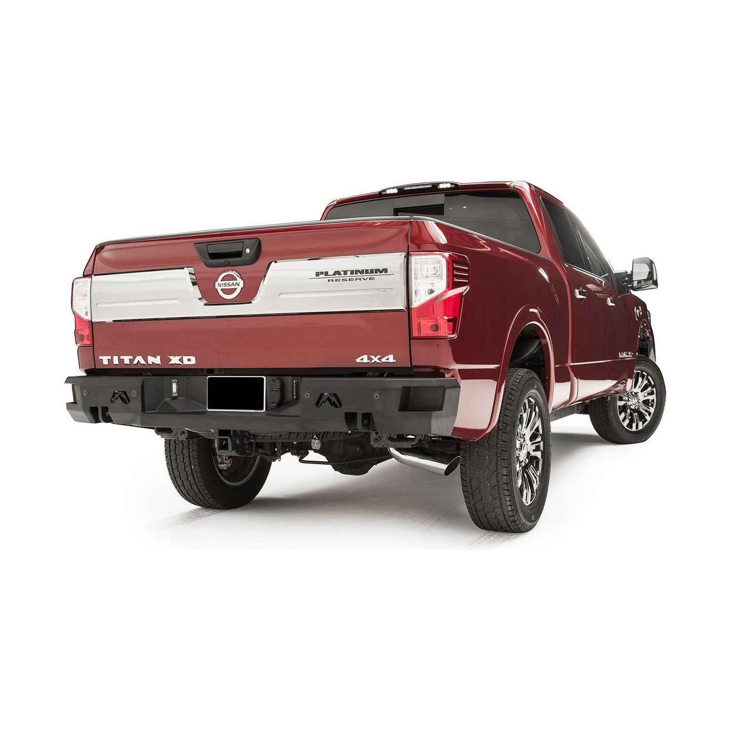 Fab Fours Premium Rear Bumper 2 Stage Black Powder Coated w/Sensors l NT16-W3751-1