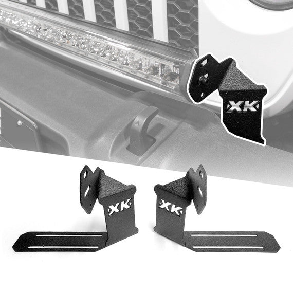 XKGLOW | Jeep JL JT Front Bumper 20-36" Light Bar Bracket Kit | XK-BRC-JL-FB