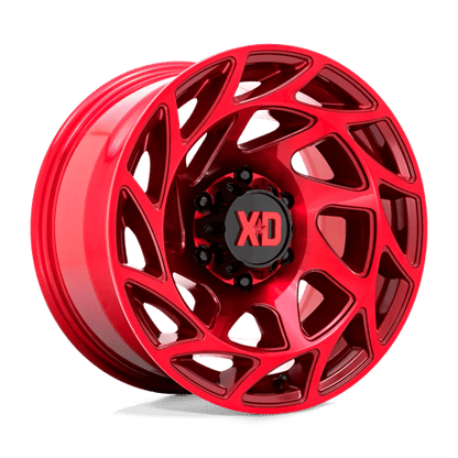 XD XD860 ONSLAUGHT Candy Red wheel showcasing aggressive design and durability for off-road adventures.