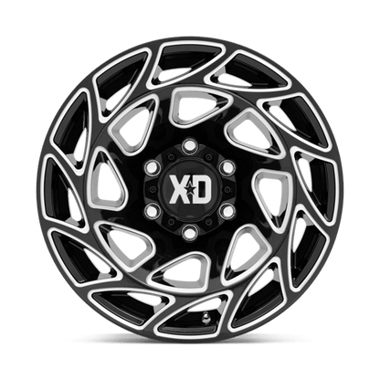 XD XD860 ONSLAUGHT Gloss Black Milled wheel for rugged trucks, Jeeps, and Broncos.
