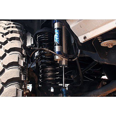 Synergy Jeep JK / JKU Extended Brake Line Kit — Jeep JK Universal Brake Line Installed in Front of Vehicle