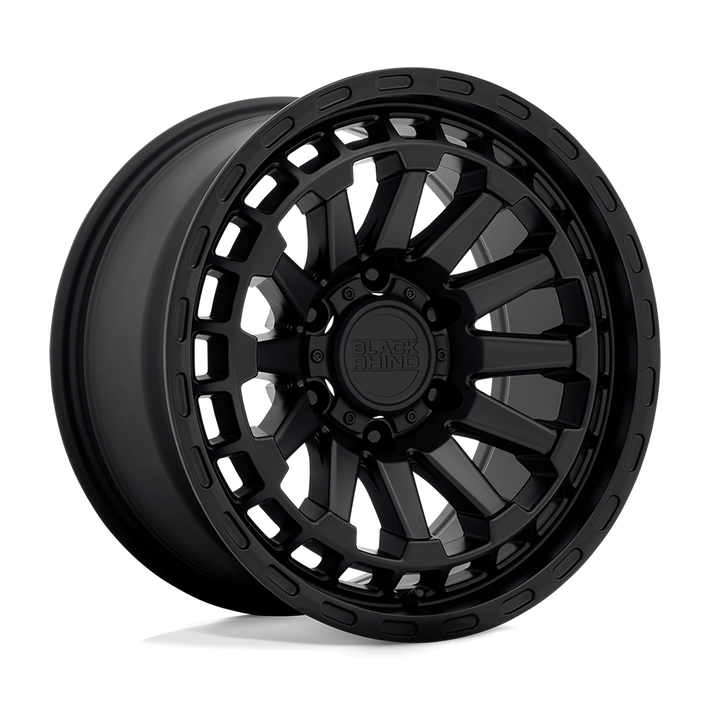 Black Rhino RAID Matte Black wheel featuring a rugged multi-spoke design and matte finish, ideal for off-road adventures.