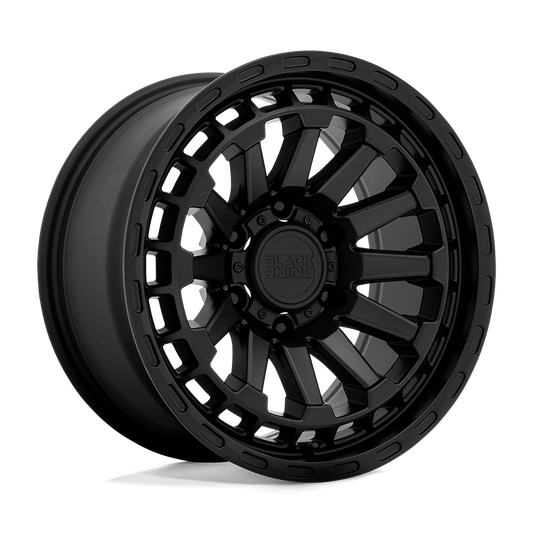 Black Rhino RAID Matte Black wheel featuring a rugged multi-spoke design and matte finish, ideal for off-road adventures.