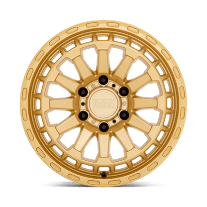 Black Rhino RAID Gold wheel featuring a concave multi-spoke design in a striking gold finish.