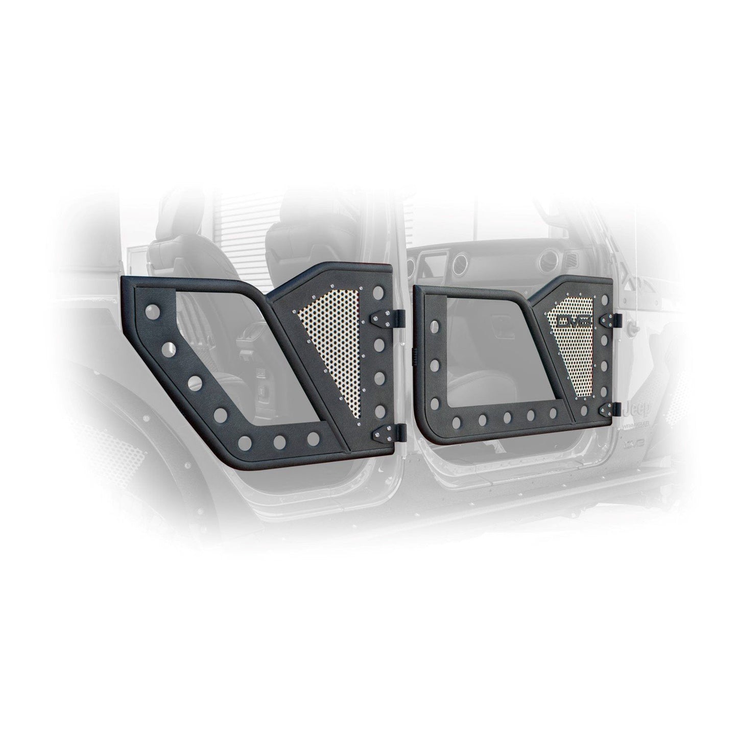 DV8 OFF-ROAD | 2018 2025 Jeep Wrangler JLU Gladiator JT 4 Door Rear Rock Doors  | RDJL-01R