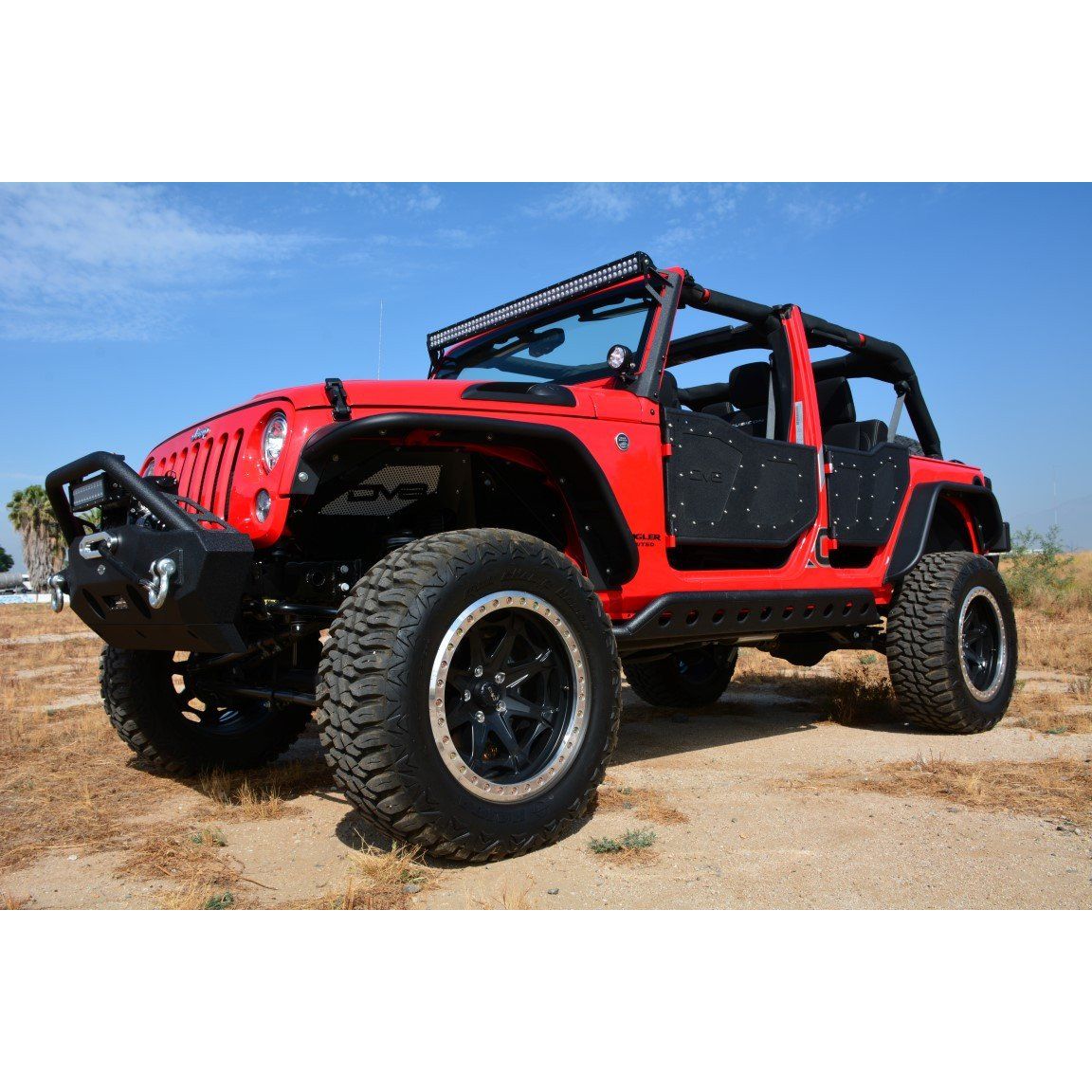 DV8 OFF-ROAD | 2007 2018 Jeep Wrangler JKU Rear Rock Doors  | RDSTTB-01R