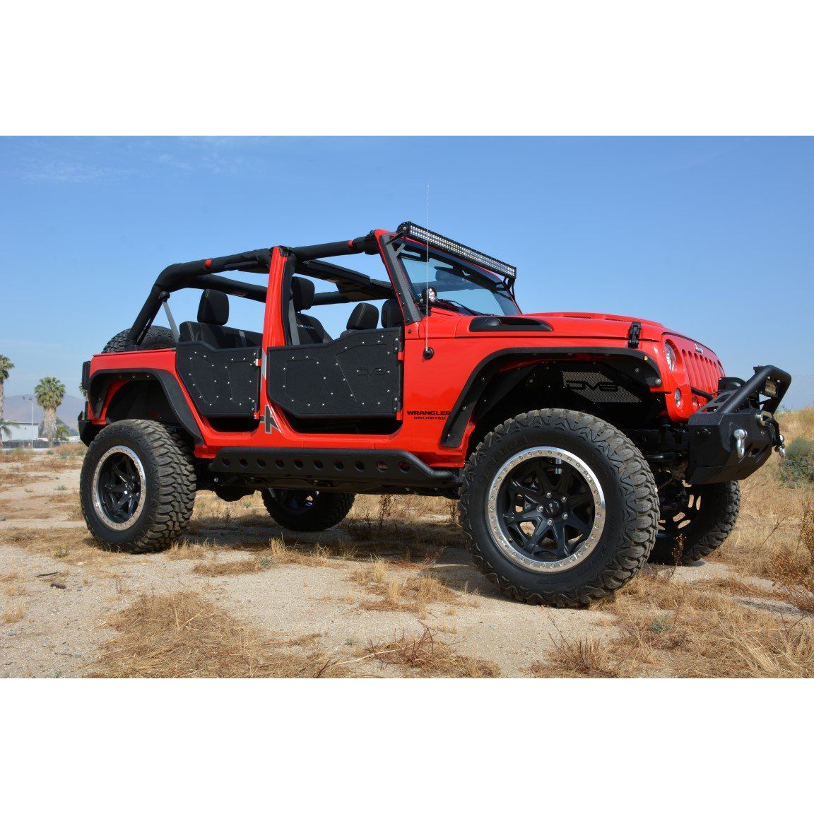 DV8 OFF-ROAD | 2007 2018 Jeep Wrangler JKU Rear Rock Doors  | RDSTTB-01R