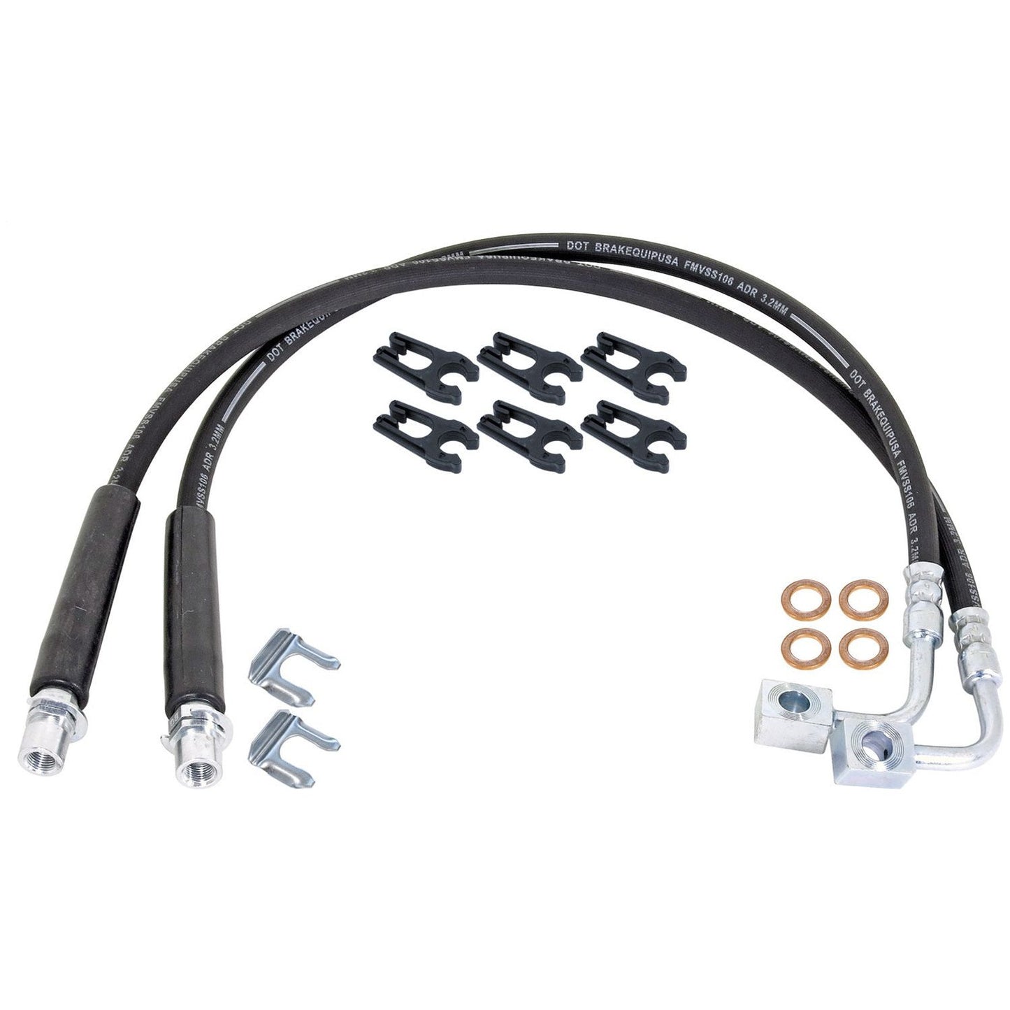 ROCKJOCK 20-C Gladiator Jt Extended Rear Braided Brake Hose KitI RJ-156400-101