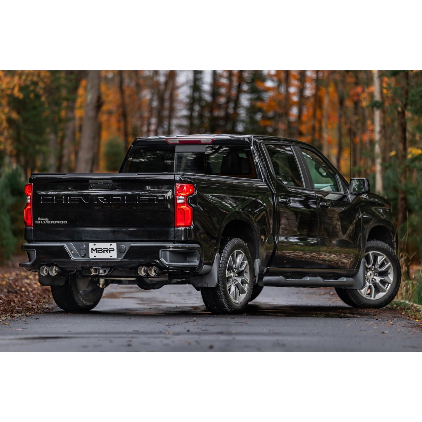 MBRP | 3.0 inch Cat-Back 2.5 inch Dual Split Rear Quad Carbon Fiber Tips 4.0 inch OD Dual Out 19-up Silverado/Sierra 1500  | S50043CF