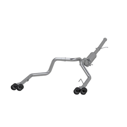 MBRP | 3.0 inch Cat-Back 2.5 inch Dual Split Rear Quad Carbon Fiber Tips 4.0 inch OD 19-up Silverado/Sierra 1500 Dual Out  | S50053CF
