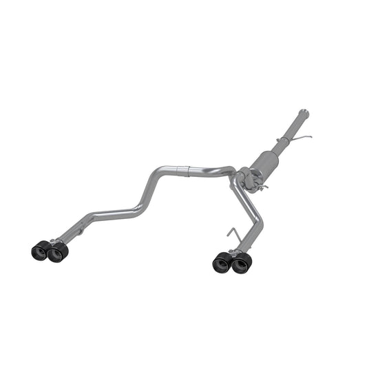 MBRP | 3.0 inch Cat-Back 2.5 inch Dual Split Rear Quad Carbon Fiber Tips 4.0 inch OD 19-up Silverado/Sierra 1500 Dual Out  | S50053CF
