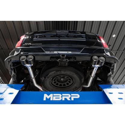MBRP | 3.0 inch Cat-Back 2.5 inch Dual Split Rear Quad Carbon Fiber Tips 4.0 inch OD 19-up Silverado/Sierra 1500 Dual Out  | S50053CF