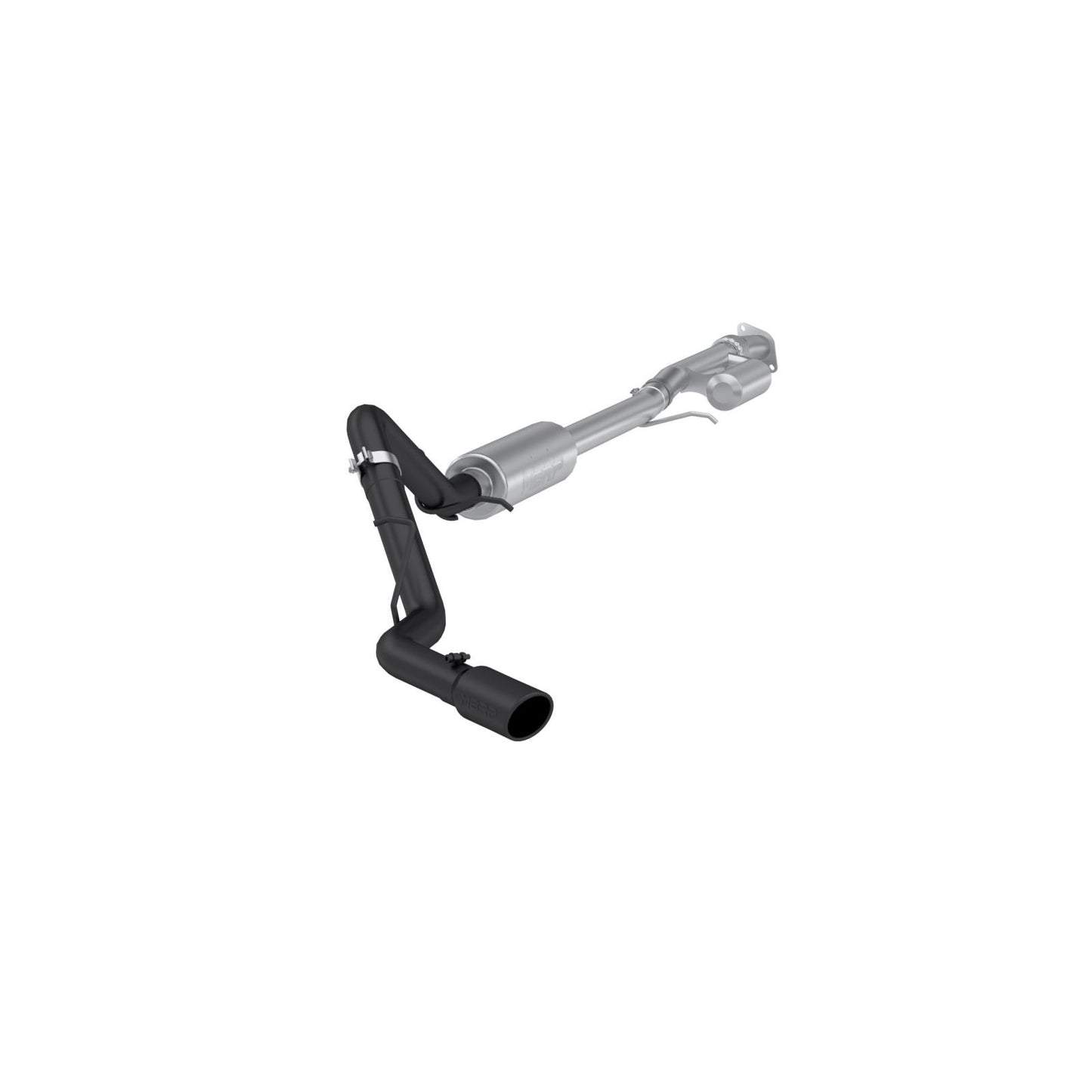 MBRP | 2019-Present Silverado/Sierra 1500 2.7L Black-Coated Aluminized Steel 3 Inch Cat-Back Single Side Exit Armor BLK  | S5019BLK