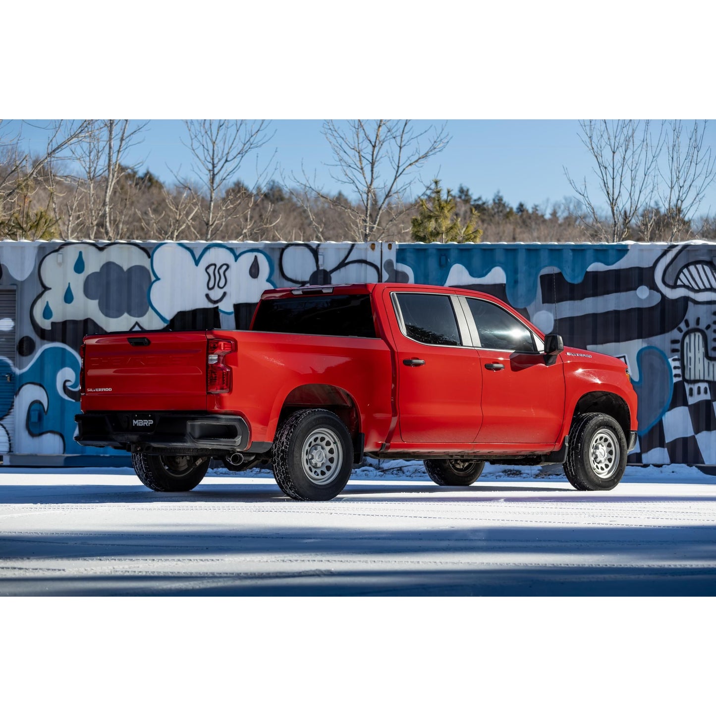 MBRP | 2019-Present Silverado/Sierra 1500 2.7L Black-Coated Aluminized Steel 3 Inch Cat-Back Single Side Exit Armor BLK  | S5019BLK
