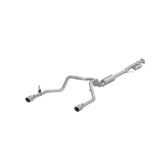 MBRP | 2019-up Silverado/Sierra 1500 2.7L Armor Lite Aluminized Steel 3 Inch Cat-Back, 2.5 Inch Dual Split Rear Exit  | S5021AL
