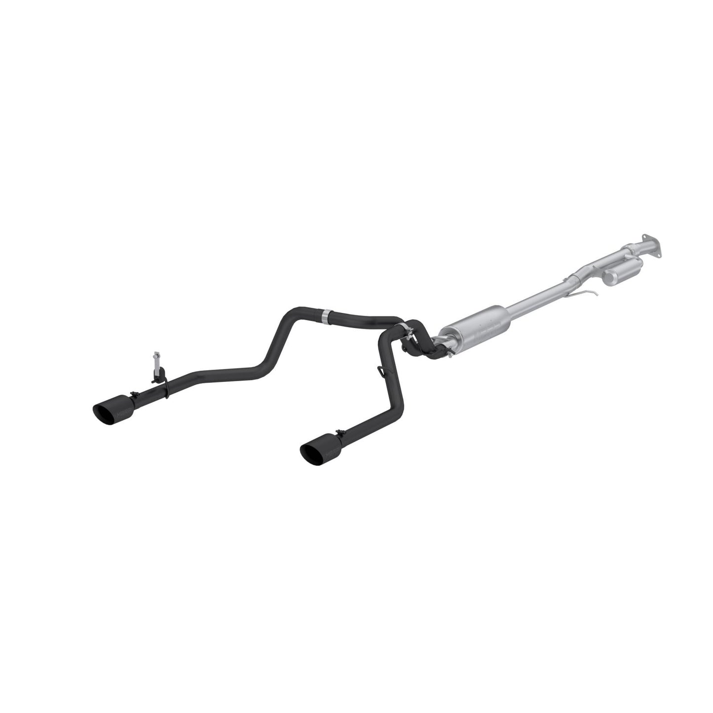 MBRP | 2019-Up Silverado/Sierra 1500 2.7L Armor BLK, Aluminized Steel 3 Inch Cat-Back, 2.5 Inch Dual Split Rear Exit  | S5021BLK