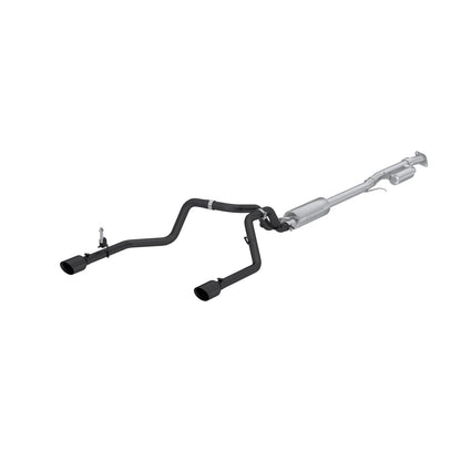 MBRP | 2019-Up Silverado/Sierra 1500 2.7L Armor BLK, Aluminized Steel 3 Inch Cat-Back, 2.5 Inch Dual Split Rear Exit  | S5021BLK