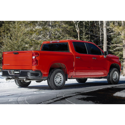 MBRP | 2019-Up Silverado/Sierra 1500 2.7L Armor BLK, Aluminized Steel 3 Inch Cat-Back, 2.5 Inch Dual Split Rear Exit  | S5021BLK