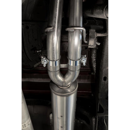 MBRP | 2019-Up Silverado/Sierra 1500 2.7L Armor BLK, Aluminized Steel 3 Inch Cat-Back, 2.5 Inch Dual Split Rear Exit  | S5021BLK