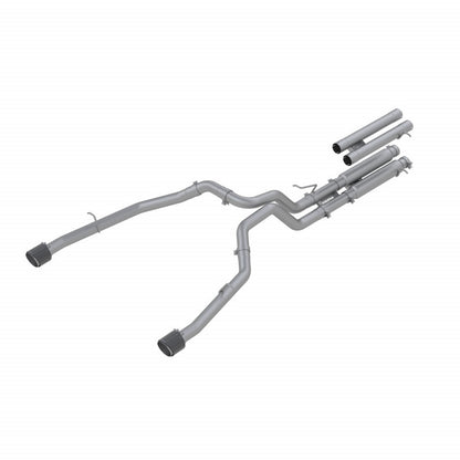 MBRP | 2021-24 RAM TRX T304 Stainless Steel 3 Inch Cat-Back Dual Split Rear with Carbon Fiber Tips Race Version Exhaust System  | S51543CF