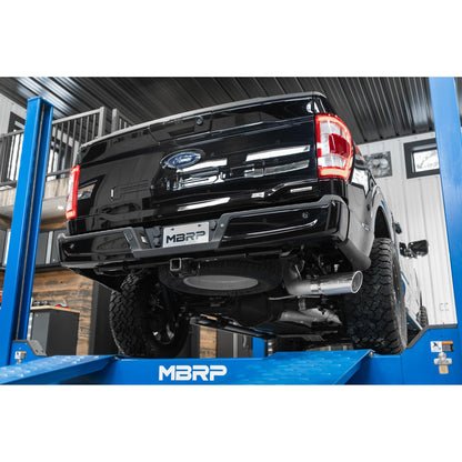 MBRP | 21-Up Ford F-150 4 Inch Cat Back Single Side Race version T409 Stainless Steel Exhaust System  | S5209409