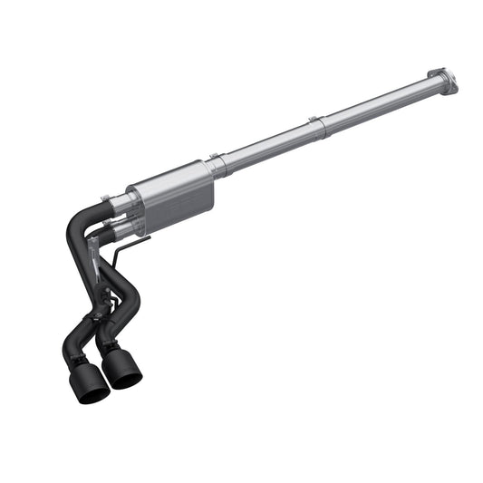 MBRP | 3 inch Cat-Back 2.5 inch Dual Pre-Axle (Race Profile) Black Coated  21-Up F-150  | S5217BLK