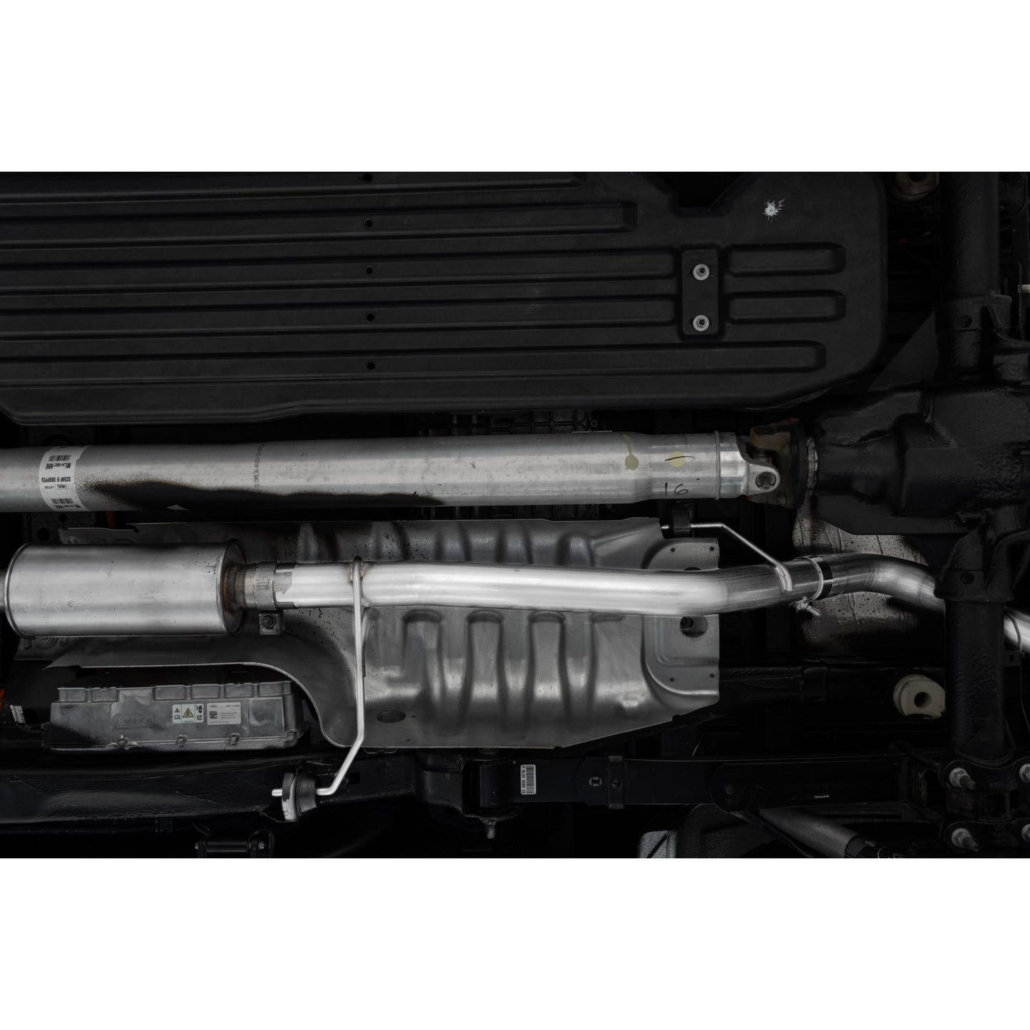 MBRP | T304 Stainless Steel 3 Inch Resonator Back Single Side Exit 2021-Up Ford F-150 PowerBoost Hybrid 3.5L  | S5221304