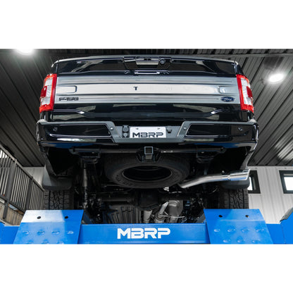 MBRP | T304 Stainless Steel 3 Inch Resonator Back Single Side Exit 2021-Up Ford F-150 PowerBoost Hybrid 3.5L  | S5221304
