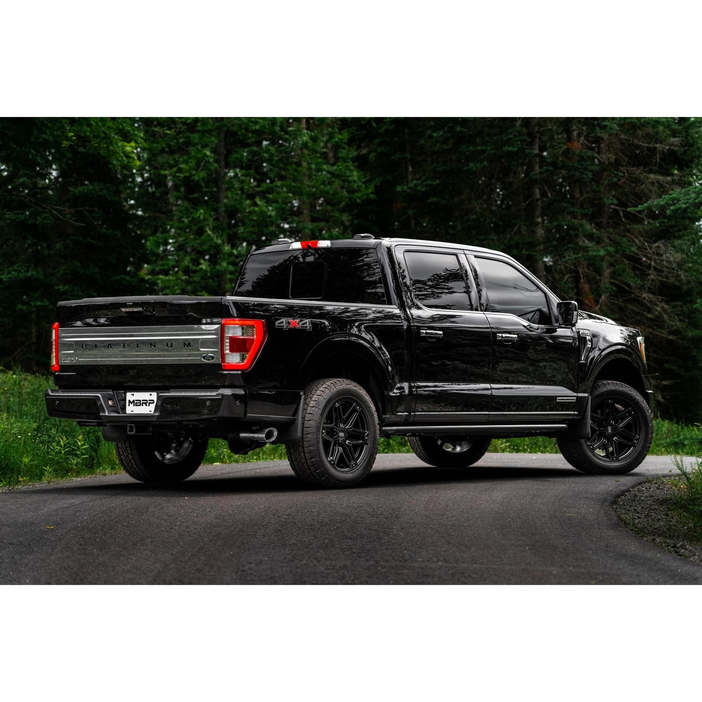MBRP | T304 Stainless Steel 3 Inch Resonator Back Single Side Exit 2021-Up Ford F-150 PowerBoost Hybrid 3.5L  | S5221304