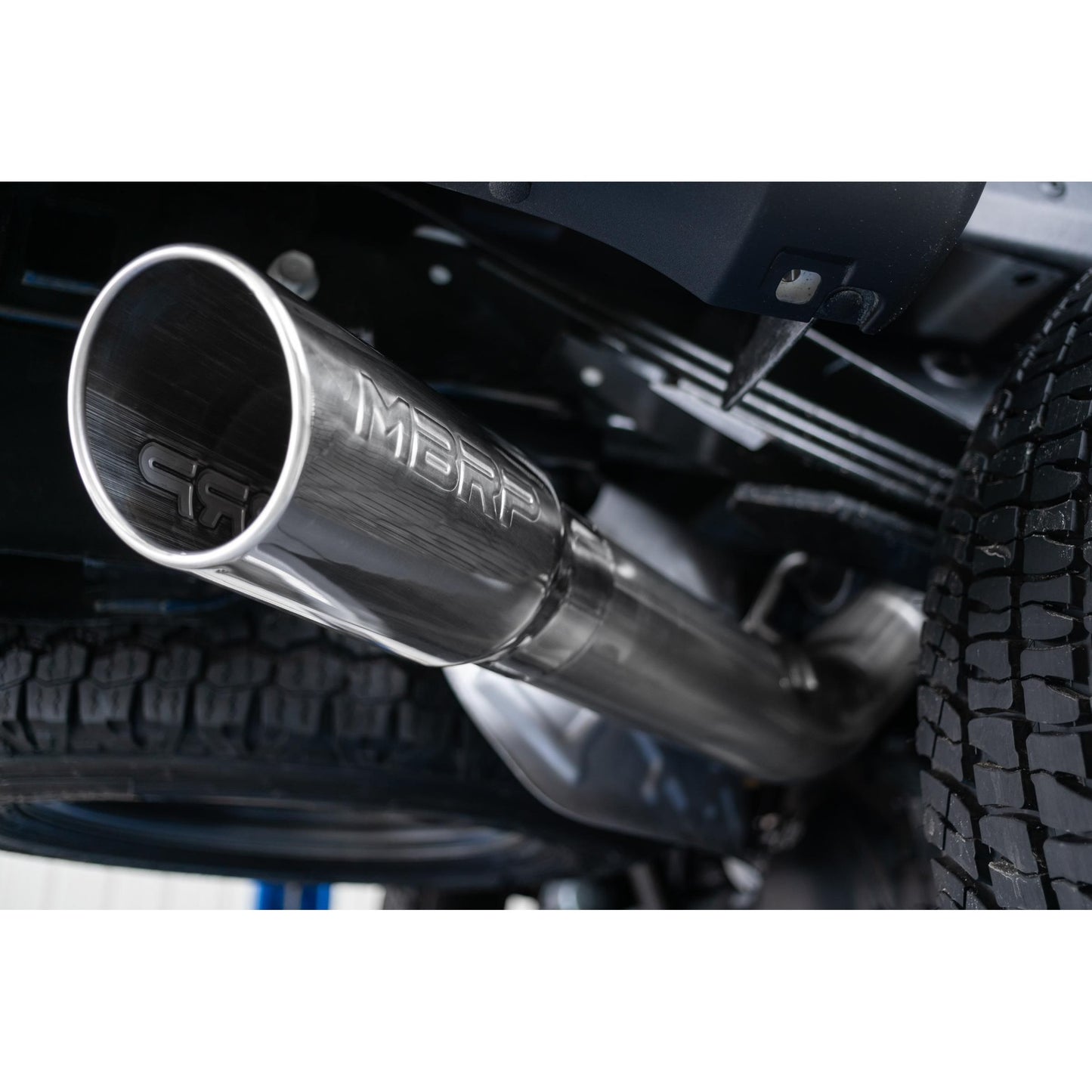 MBRP | Ford 4 Inch Exhaust Resonator Back Single Side Armor Lite For 17-Up Ford F250/F350  | S5247AL