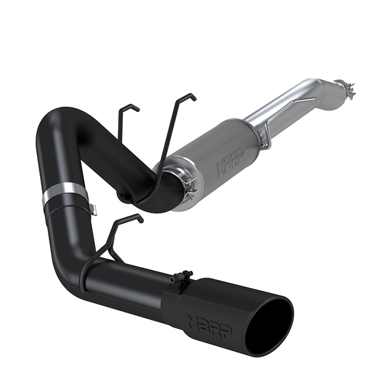 MBRP | Ford 4 Inch Exhaust Resonator Back Single Side Exit Armor BLK For 17-Up Ford F250/F350  | S5247BLK