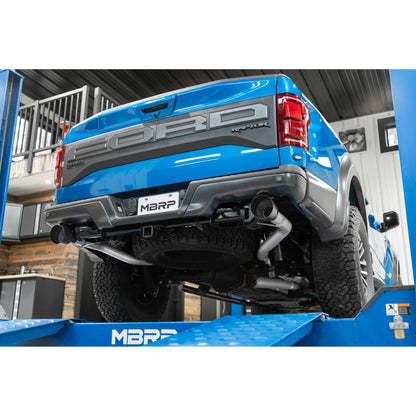 MBRP | 3 Inch Exhaust Resonator Back Dual Rear Exit T409 Stainless Steel For 17-20 Ford F-150 Raptor 3.5L EcoBoost  | S5264409