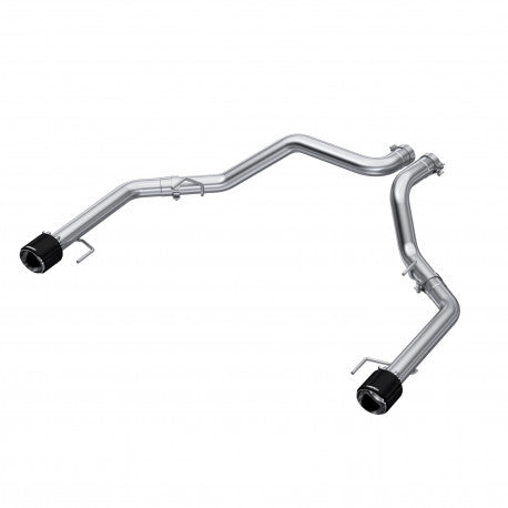MBRP | 2021-Up Ford F-150 Raptor 3.5L EcoBoost HO 3 Inch Axle-Back Dual Rear Exit T304 Stainless Steel with Carbon Fiber Tips  | S52663CF