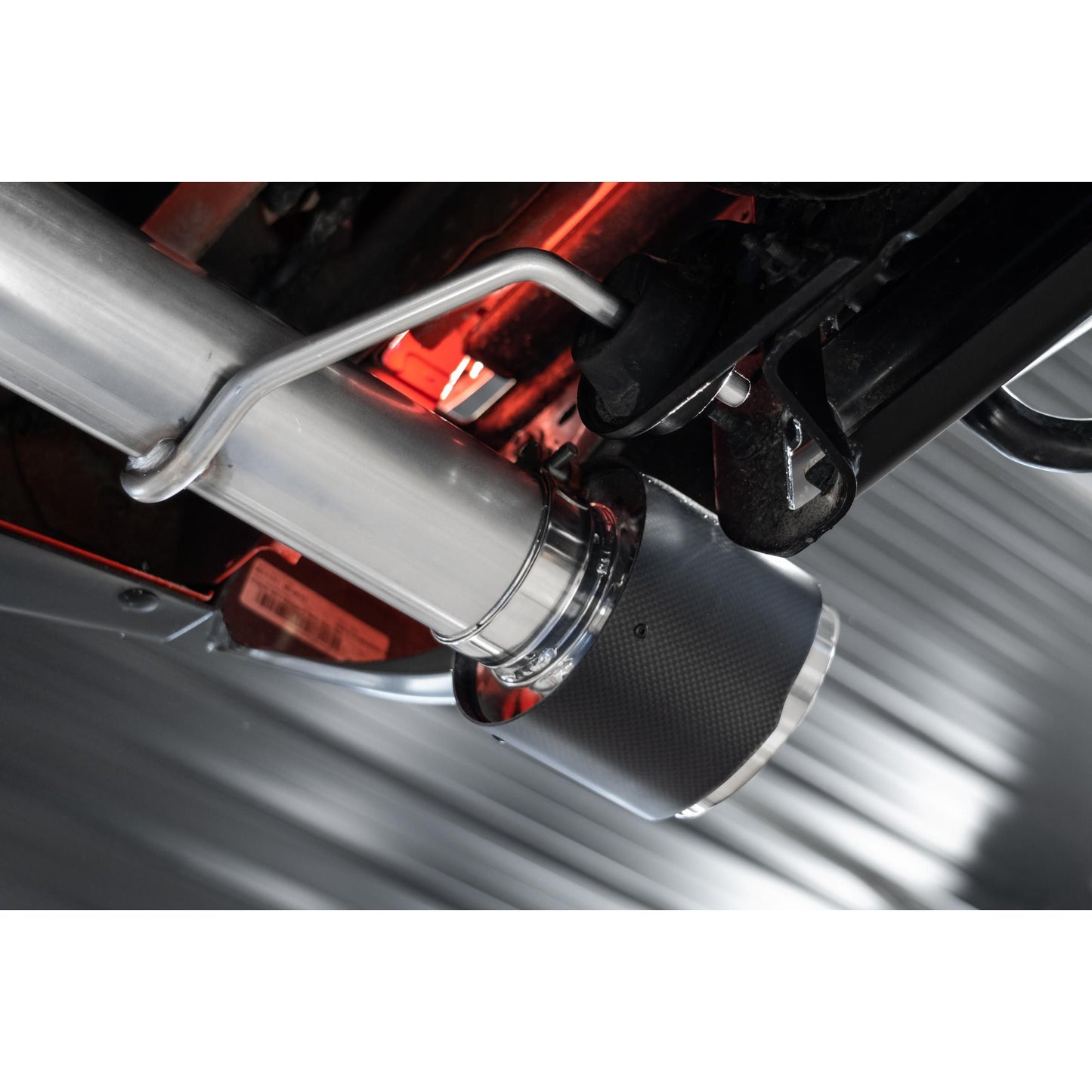 MBRP | 2021-Up Ford F-150 Raptor 3.5L EcoBoost HO 3 Inch Axle-Back Dual Rear Exit T304 Stainless Steel with Carbon Fiber Tips  | S52663CF