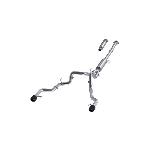 MBRP | 2021-Up Ford F-150 Tremor and 2022-Up Ford F-150 T304 Stainless Steel 3 Inch Cat-Back Dual Rear Exit With Carbon Fiber Tips Armor Pro Series  | S52683CF