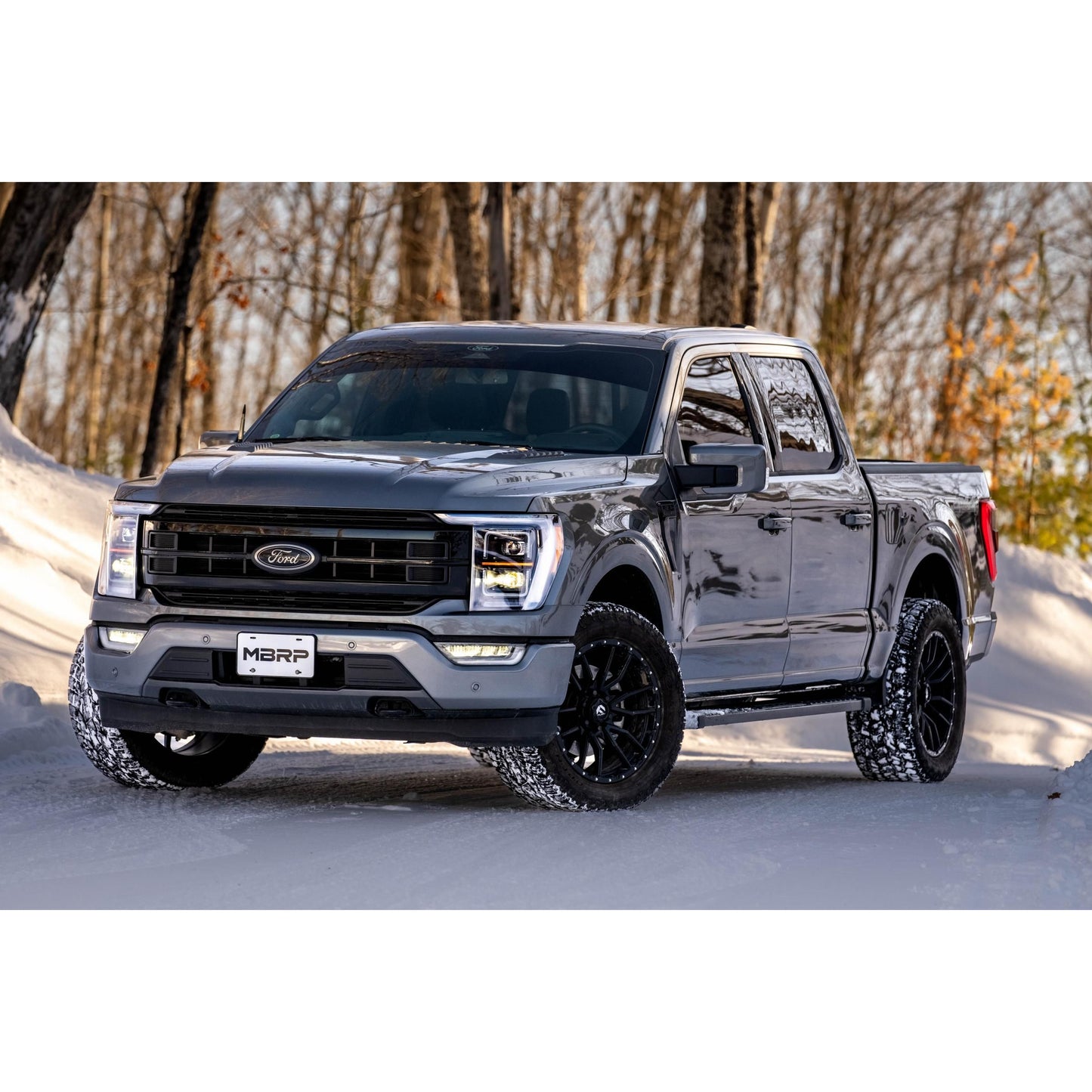 MBRP | 2021-Up Ford F-150 Tremor and 2022-Up Ford F-150 T304 Stainless Steel 3 Inch Cat-Back Dual Rear Exit With Carbon Fiber Tips Armor Pro Series  | S52683CF