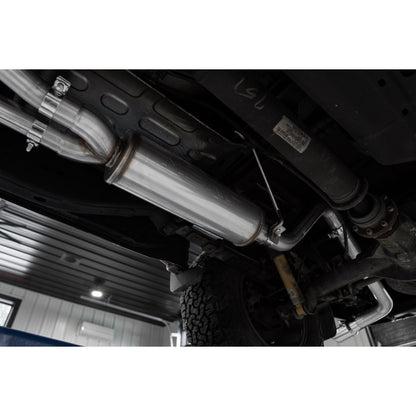 MBRP | 2022-Up Nissan Frontier 3.8L Turn Down Aluminized Steel 2.5 Inch Cat-Back 3 Inch Single High Clearance Rear Exit Armor Lite Series  | S5409AL