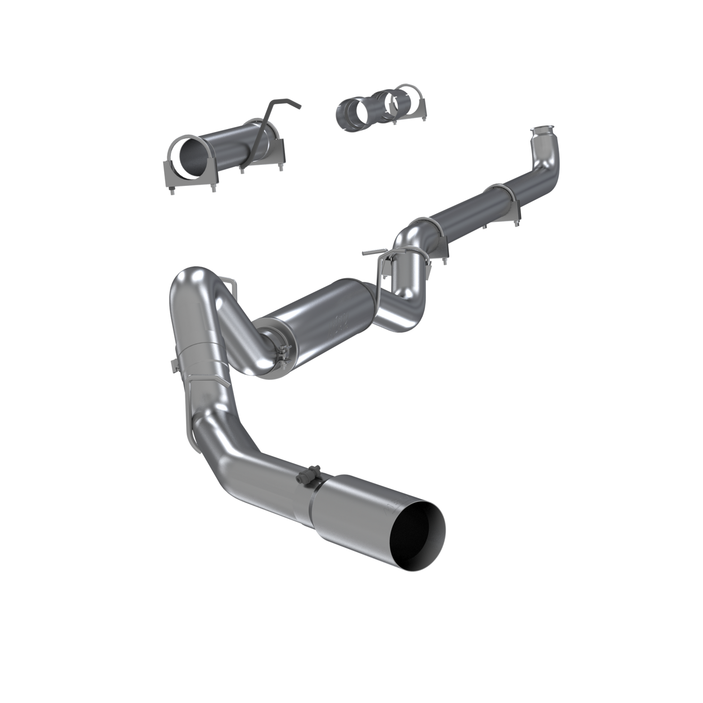 MBRP | 4 Inch Single Side Exhaust Pipe T304 Stainless Steel For 01-07 Silverado/Sierra 2500/3500 Duramax Extended/Crew Cab  | S6004304