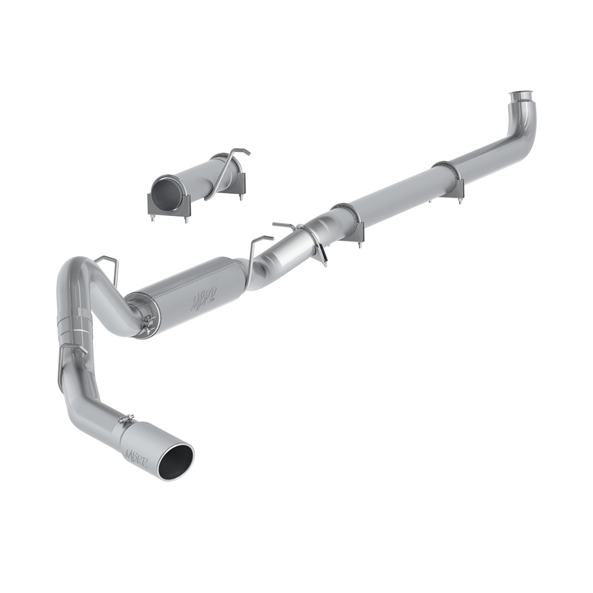 MBRP | 4 Inch Single Side Exhaust Pipe Aluminized Steel For 01-07 Silverado/Sierra 2500/3500 Duramax Extended/Crew Cab  | S6004AL