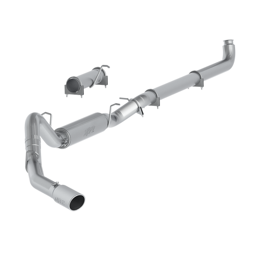 MBRP | 4 Inch Single Side Exhaust Pipe Aluminized Steel For 01-07 Silverado/Sierra 2500/3500 Duramax Extended/Crew Cab  | S6004AL