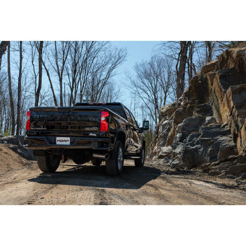 MBRP | 20-Up Silverado/Sierra 2500/3500 T304 Stainless Steel 4 Inch Filter Back Single Side Exit Exhaust System  | S6059304