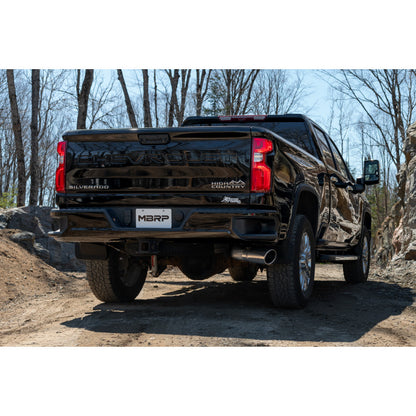 MBRP | 20-Up Silverado/Sierra 2500/3500 T304 Stainless Steel 4 Inch Filter Back Single Side Exit Exhaust System  | S6059304