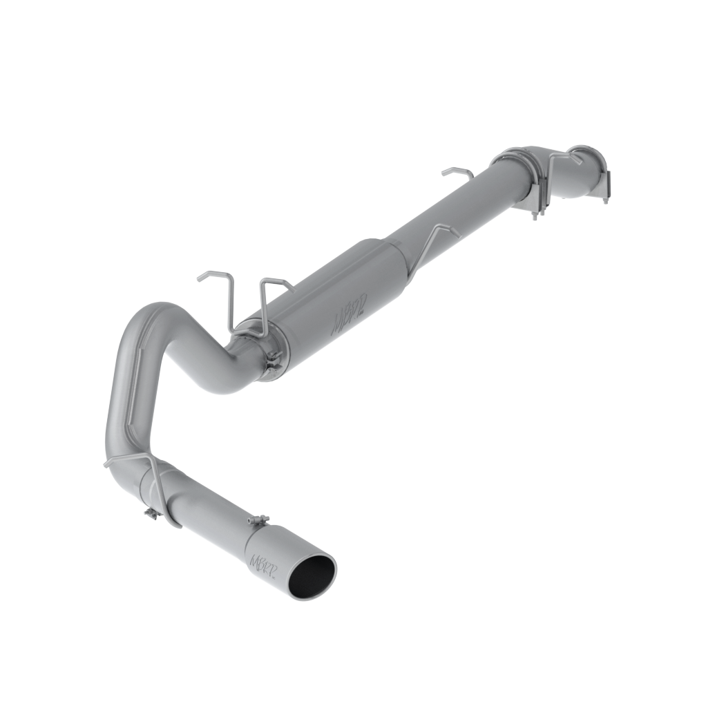 MBRP | 4 Inch Cat Back Exhaust System Single Side Stock Cat Exit Aluminized Steel For 03-07 Ford F-250/350 6.0L Extended Cab/Crew Cab  | S6208AL