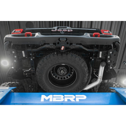 MBRP | 21-23 Jeep Gladiator Armor Plus Series T409 Stainless Steel 3 Inch Filter Back Rear Turn Down Exhaust System  | S6502409