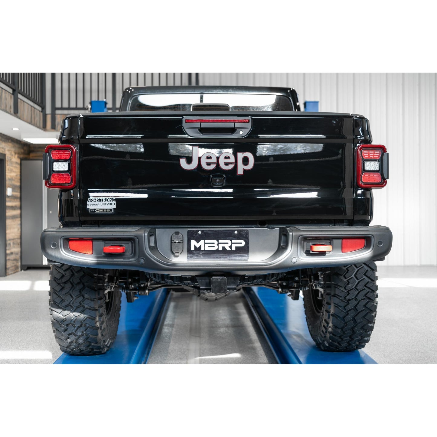 MBRP | 21-23 Jeep Gladiator Armor Plus Series T409 Stainless Steel 3 Inch Filter Back Rear Turn Down Exhaust System  | S6502409