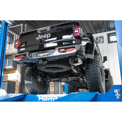 MBRP | 21-23 Jeep Gladiator Armor Plus Series T409 Stainless Steel 3 Inch Filter Back Rear Turn Down Exhaust System  | S6502409