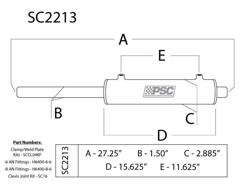 PSC Double-Ended Full Hydraulic Steering Cylinders & Kits - product image 20